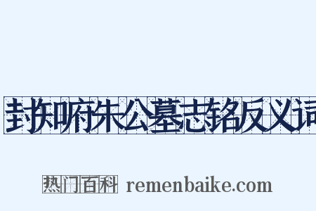 封知府朱公墓志铭反义词是什么意思的图片